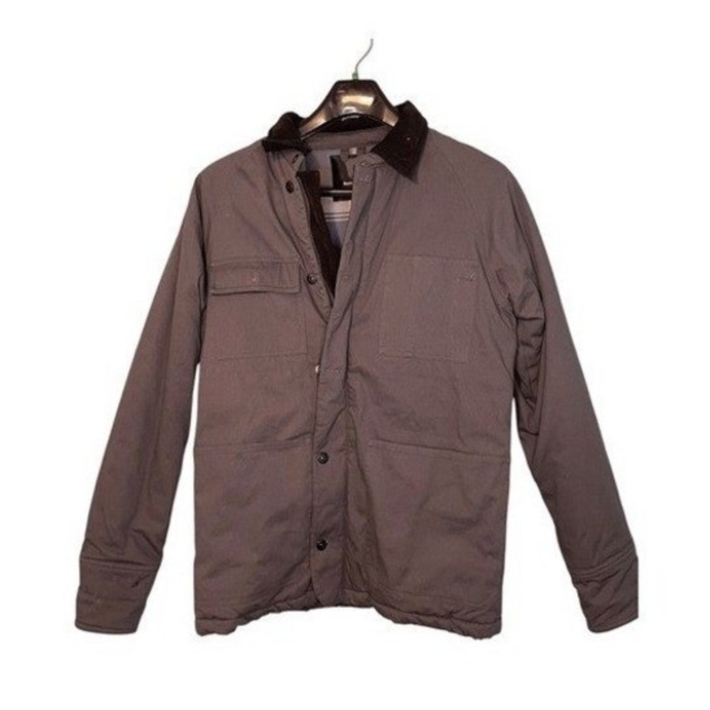 Mountain and Isles Fine Corduroy Quilted Lined Barn Coat Gray Black M